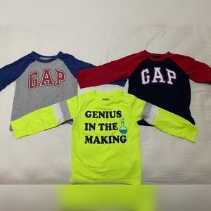 Size: 3T ,Long sleeve shirts (2) GAP (1) OSHKOSH